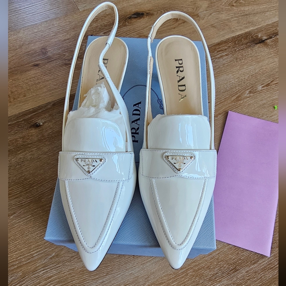 Prada Patent leather slingbacks 37.5